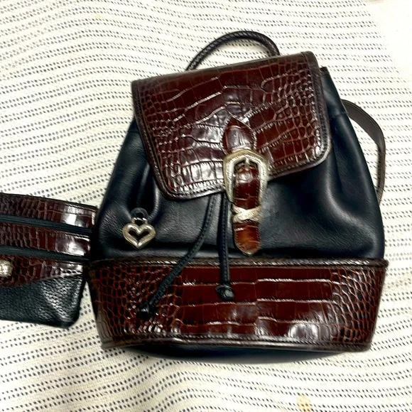 Brighton | Bags | Brighton Black Brown Leather Backpackpurse  display picture 1